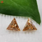 Gems Cz Stone Zircon Triangle shape Golden Yellow color Synthetic Loose Cubic Zirconia Gemstone