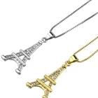 YTSBTXXDZ-406 custom Zircon Copper Plated Eiffel Tower Pendant Necklace for women jewelry making