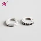 Factory wholesale sterling silver women and mens hoop earrings with zircon stones
