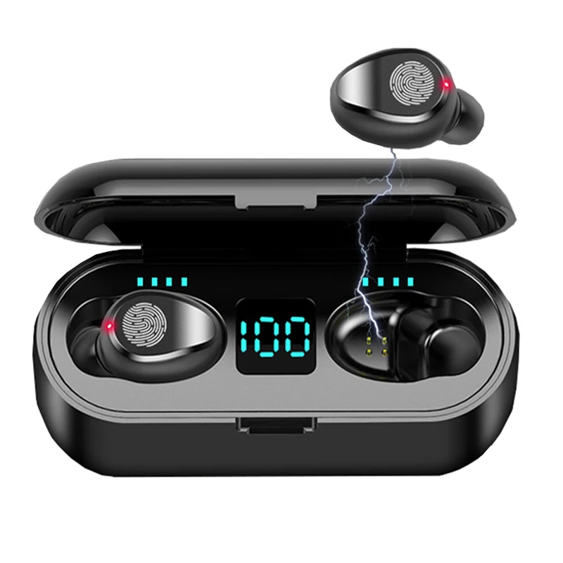 LED Power Display Wireless Earphone Smart Touch Bluetooth Headphone Sweatproof Earbuds BT Headset with Power Bank Charging Box - ANKUX.COM