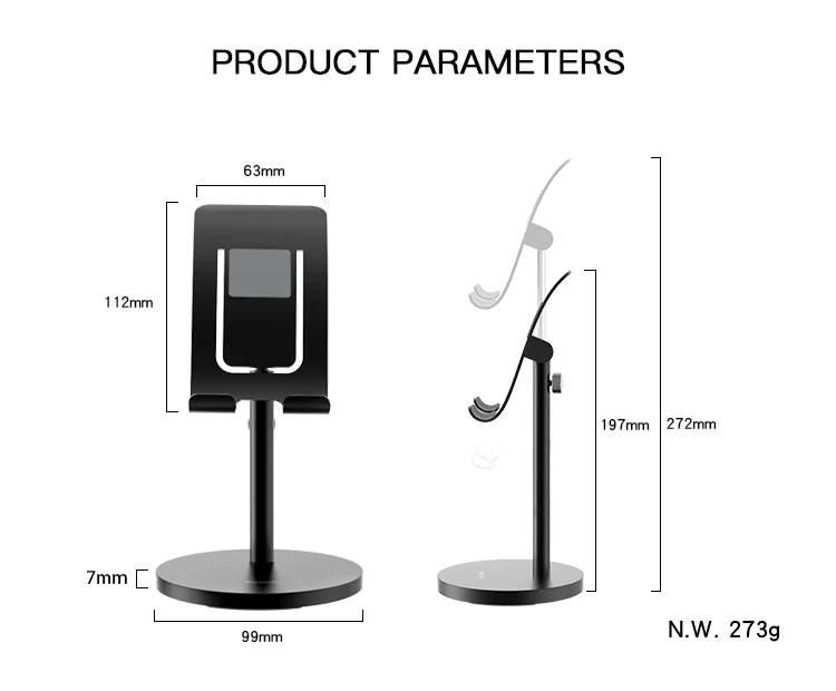 Table Use Cell Phone Stand Holder Angle Height Adjustable Aluminum Alloy Desktop Mobile Phone Tablet Stand