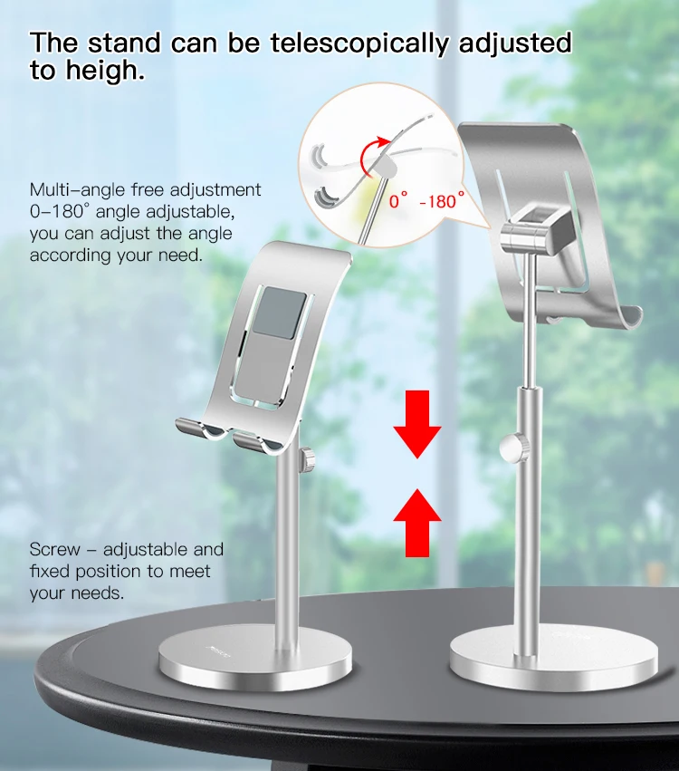 Table Use Cell Phone Stand Holder Angle Height Adjustable Aluminum Alloy Desktop Mobile Phone Tablet Stand