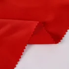 Popular hot sale plain style woven 98% polyester 2% spandex red furry satin crepe fabric
