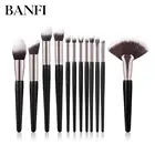 Banfi 12pcs big fan-shaped makeup up handmade cosmetic brushes for office lady Yiwu factory