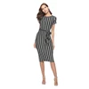 2019 HOT STYLE PENCIL DRESS Stripe dress female new amazon speed sell hot hot style a undertakes to dress with belt