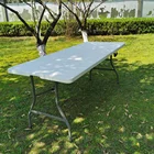 6ft plastic folding dining table ,resin top panel and steel frame