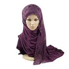 Wholesale Elegant Islamic Women Shawl Arabic Crinkle lace Muslim Cotton scarf hijab for women stock colors