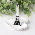 Gold Eiffel Tower Ceramic Jewelry Display Dish Wedding Trinket Tray For Wholesale