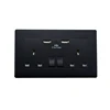 BS1363 Black/Sliver/White UK 3 pin Double USB wall socket switch power socket