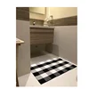 Wholesale Cotton Buffalo Plaid Rugs Black and White Rug for Kitchen