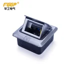 Manufacturer Supplied Brushed Aluminium Alloy Finish Empty Floor Mounted Outlet Box With Wall Box (3 module)