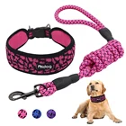 Breathable Soft Comfortable Flyknit Reflective Pet Dog Collar And Leash Set