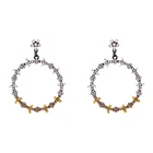 Bohemian Fashionable Luxury Bohemian Large Circle Earrings Real Diamond Leaf Jewelry Earrings