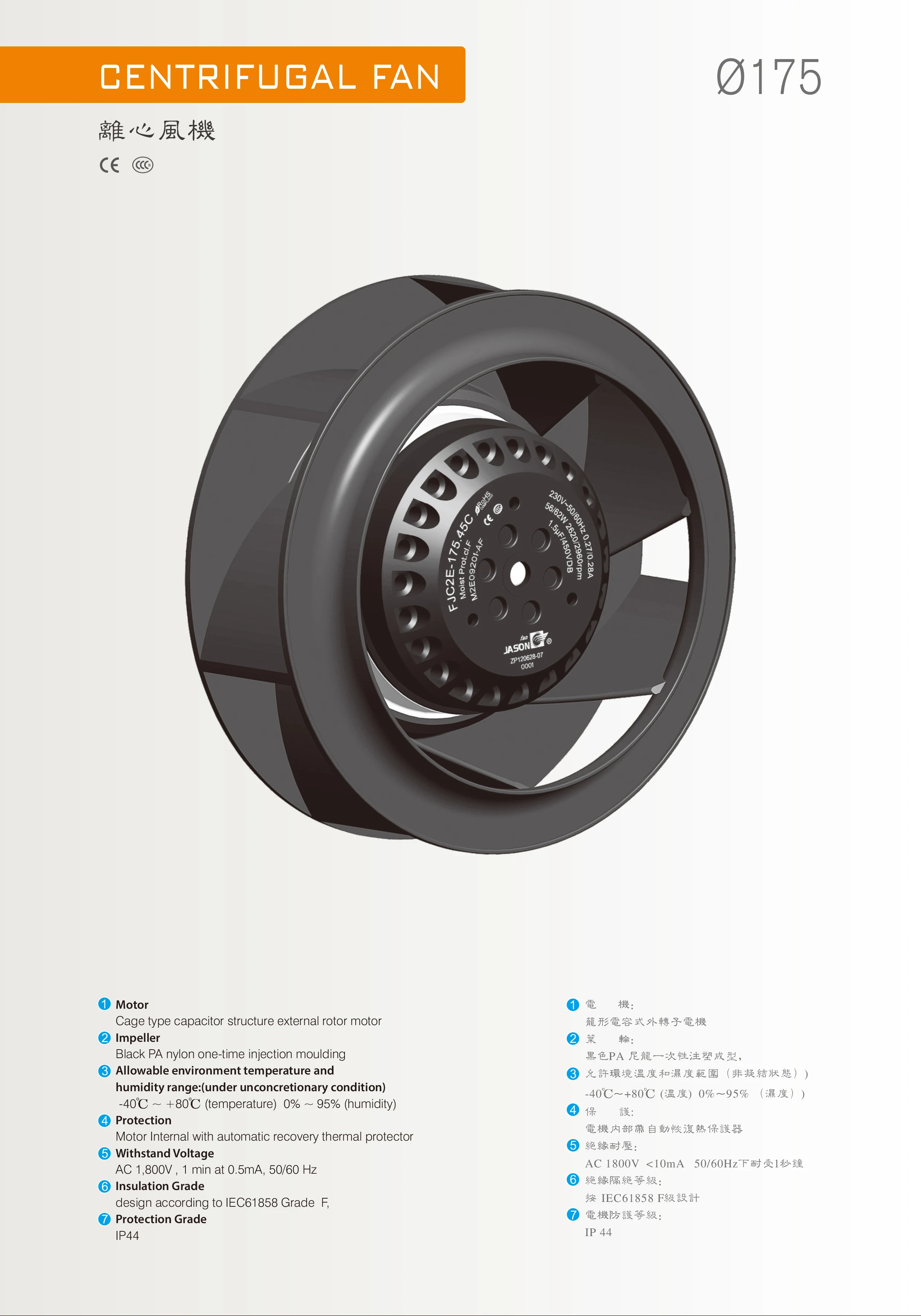 Centrifugal Fan, 230V, 175mm-315mm - detail 2