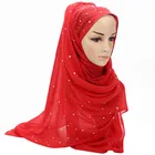 Wholesale high quality muslim ladies pearl hijab scarf women cotton hijab