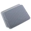Silicone Dish Drying Mat Easy Clean Dishwasher Safe Heat Resistant Eco-Friendly Trivet Grey Large 15.8" X 12"