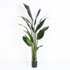 Large Plastic Banana Leaf Green Leaves Artificial Bananas Tree Bonsai Sale