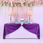 Purple Sequined Cloth Tablecloth For Seamless Wedding Sequin Tablecloth