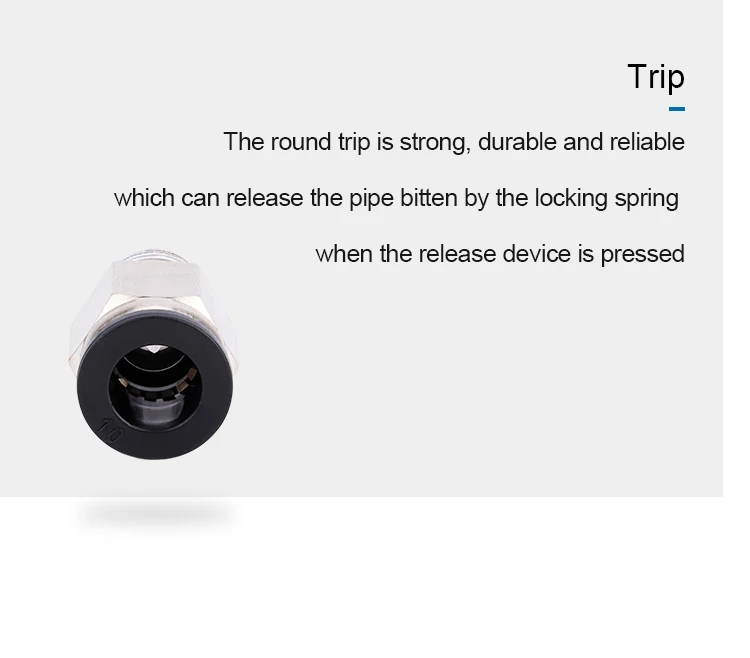 plastic pneumatic tube connector straight 8mm thre