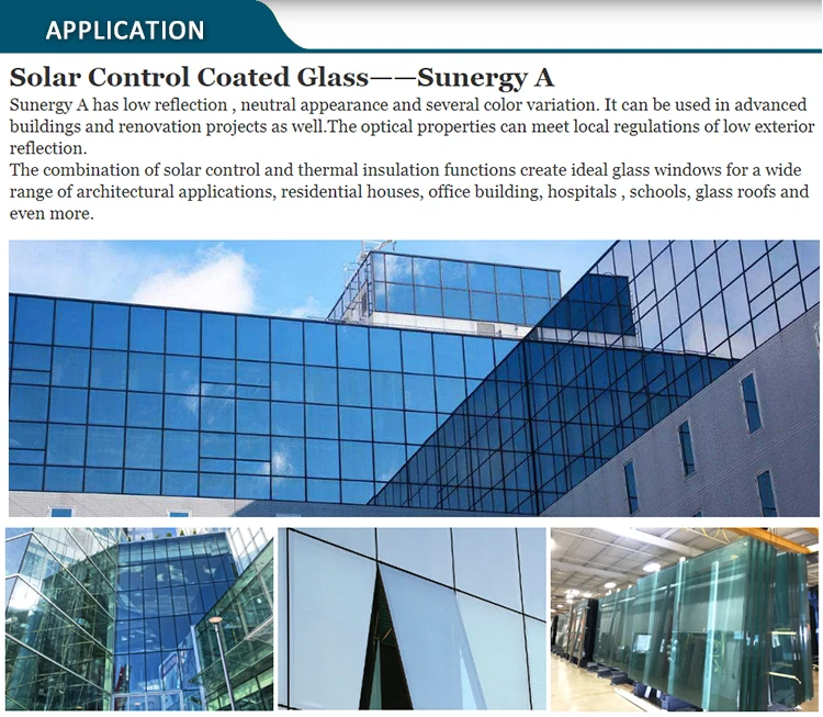 Low E Solar ControlCoating 12Mm Tempered Clear Glass