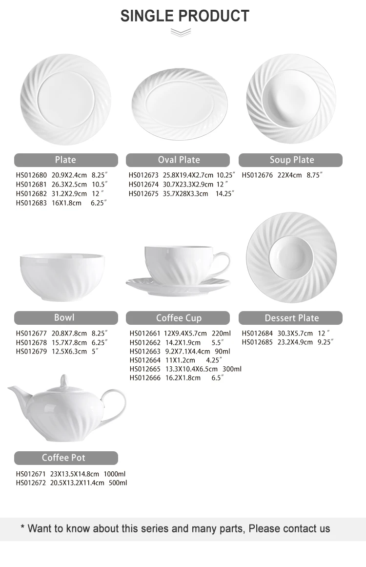 Wholesale Special Design Ceramic Tableware Set,Dinning Catering White Dinnerware Set For Restaurant Hotel