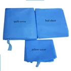 Medical surgical white bedding fabric set for hospital