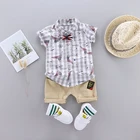 Wholesale 2 year boys summer clothes100% cotton baby boy clothing sets baju anak
