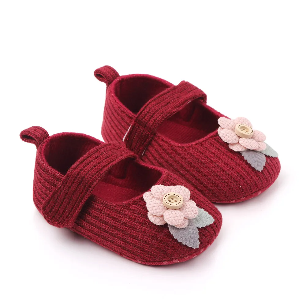 New Design Baby Shoes Girl Crochet Flower Soft Sole Infant Toddler Shoes Newborn Walking Shoes in Bulk 2025 factory