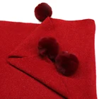 Scarves With Pom Scarves Winter Plain Color Cute Women Customized Design Acrylic Scarves With Fur Pom Pom