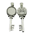Best Selling Vintage Key Shape Jewelry Alloy Pendant Blank Alloy Pendant Tray Fit 18mm Cabochon