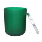 13 oz frosted glass candle containers candle holder glass jars with metal lids wholesale Haodexin