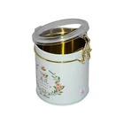 Airtight metal boxes&airtight tea tin can with transparent plastic lid