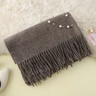 200*70cm High quality Italy winter fashion decorative long pashmina wool cashmere scarf with tassel