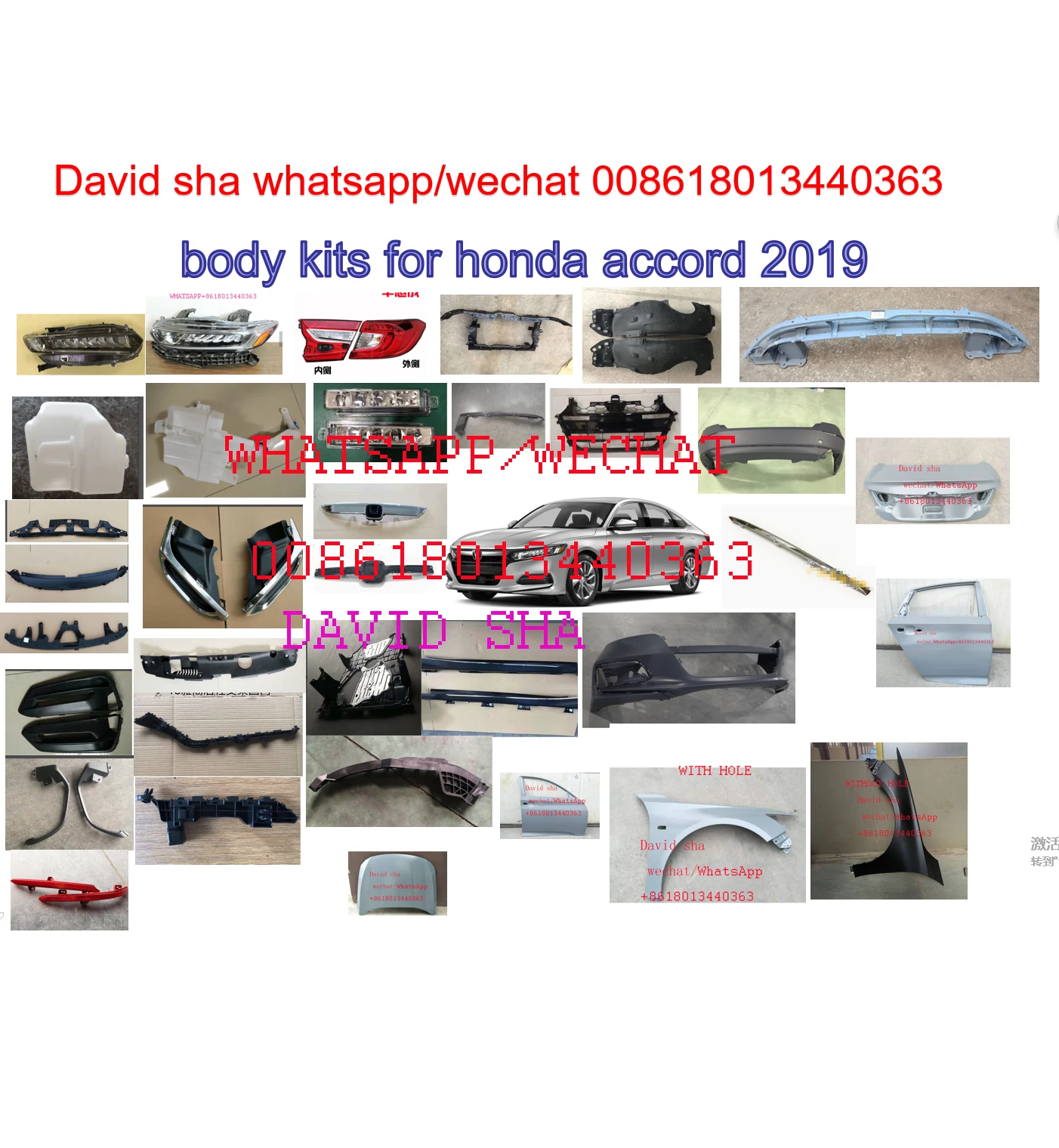 Coche Kits De Cuerpo Parachoques Trasero Para Honda Accord