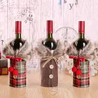 Gift Christmas Santa Red Wine Bottle Cover Gift Bag For Wine Bottle Decoration Christmas Wine Bottle Cover
