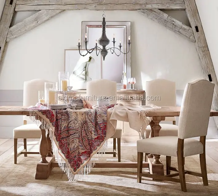 home furniture kitchen dining set rectangular oak Wood Dining Table and Dining Chair