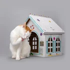 House Eco-Friendly Durable Cat Playhouse Corrugated Paper Safe Funny Cardboard Recyclable Corrugated Paper Cat House