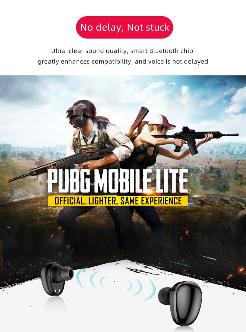 High Quality Best Sounds IPX5 Wireless Earpiece Headphones Earphones Wireless Earbuds with 2200mah Charging Case - ANKUX.COM