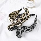 YIWU QIYUE Amazon eBay Supplier Ponytail Holder Leopard Print Cheetah Wide Kontted Rabbit Bow Elastic Women Headbands