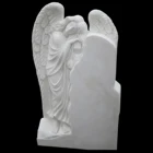 cheap upright modern large white marble headstone tombstone with angel designs