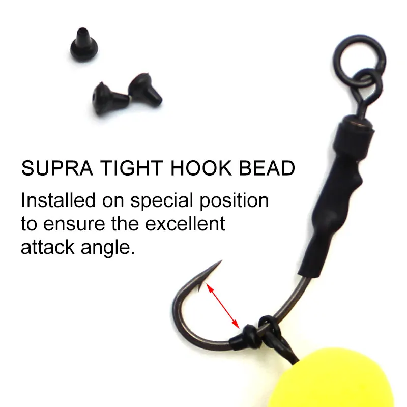 Pcs Ready Tied Ronnie Rig Carp Fishing Tackle Barbed Carp Fishing Hook