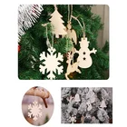 Crafts Wooden DIY Crafts Natural Wood Slices Christmas Tree Ornaments Natural Wooden Decorated Christmas Wreaths