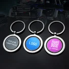 Round Rotation 360 Metal Color Double-sided Printing LOGO QR Code Keychain Marketing Promotional Gifts Key Chain