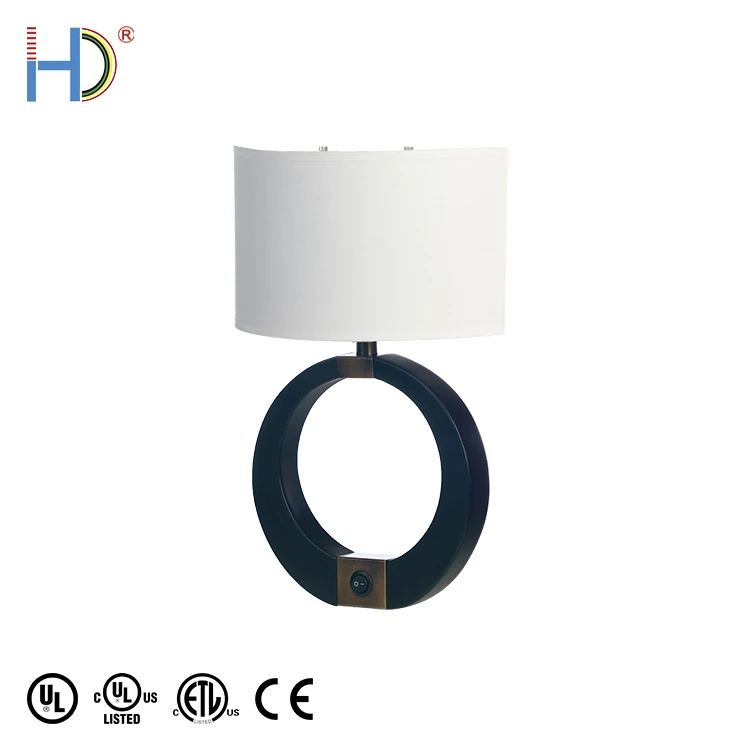 Modern Hotel Burnished Brass Finish Parchment Hardback Half Shade Wall Lamp