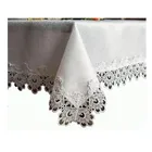 100% Polyester Lace Round Table Cloth Jacquard White Rose Lace Table Cover Crochet Lace TableCloth