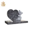 European style granite heart shaped teddy bear headstone NTGT-404A