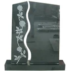 Polished grave design flat monuments funeral black granite tombstones