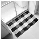 Wholesale top selling black and white cotton plaid room rugs living