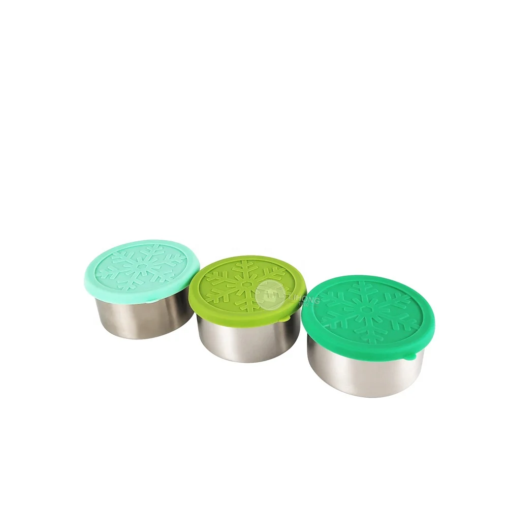 Dipping Sauce Containers set/stainless steel condiment containers with silicone lids/salad dressing containers