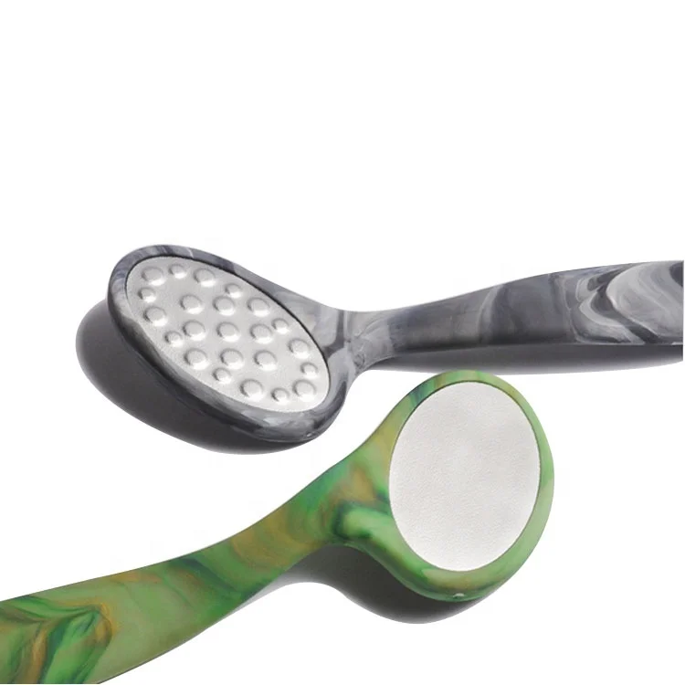 304 Metal Small Black ABS Handle Foot File Marble Painting Hard Skin Remover
